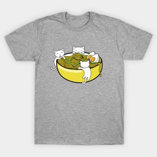 Silly little kittens and bowl of a ramen noodle soup T-Shirt